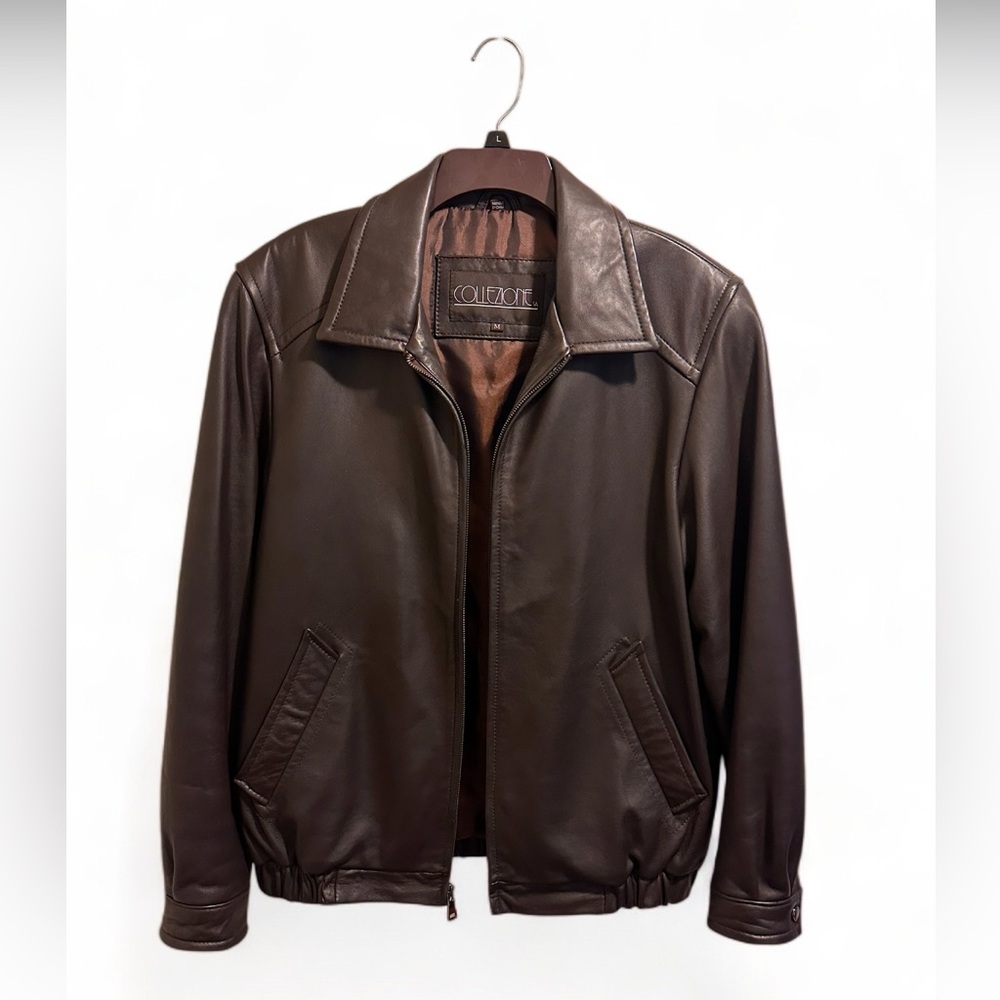 Collezione SA Brown Leather Jacket